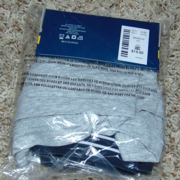 Mens Boxer Briefs Underwear Prince & Fox by Aeropostale 2 Pair Small White Gray - Picture 4 of 7